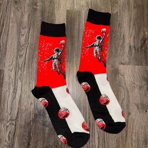 Basketball Graphic Socks - Red and Black